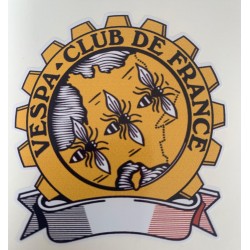 Autocollant Vespa Club de France (jaune)