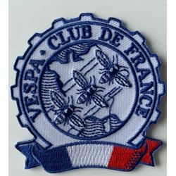 Ecusson blanc brodé Vespa Club de France